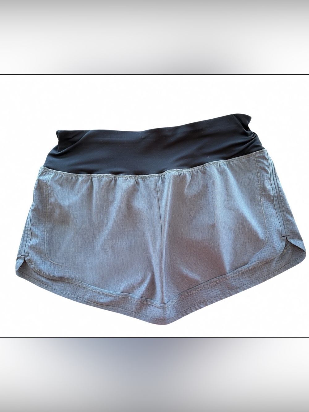 Champion Women's Athletic Shorts in Light Gray with Black Waistband